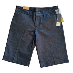 NWT Mossimo Dark Blue Chambray Bermuda Shorts Size 8